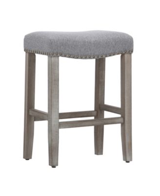 24" Upholstered Saddle Seat Counter Stool (Set of 2)