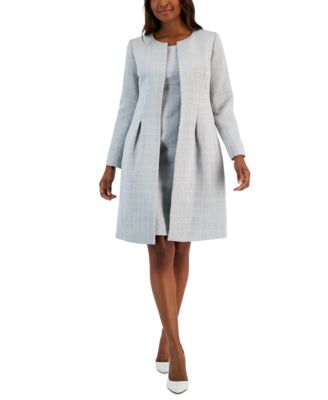 Le Suit - Women's Jacquard Long Jacket & Sheath Dress