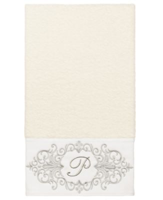 Turkish Cotton Monica Embellished Towel 3 Piece Set - Cream