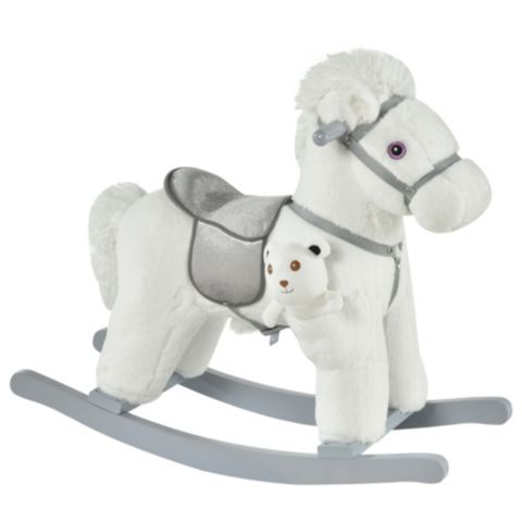 Детская мягкая игрушка Qaba Plush Rocking Horse, 66 lbs. Capacity, Ages 3+