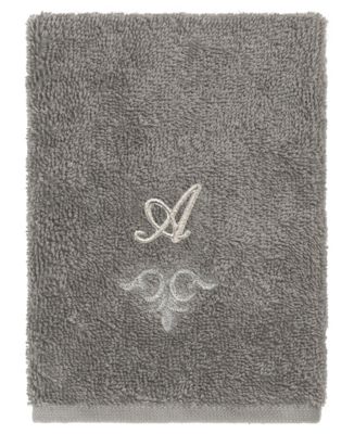 Turkish Cotton Monica Embellished Towel 3 Piece Set - Dark Gray