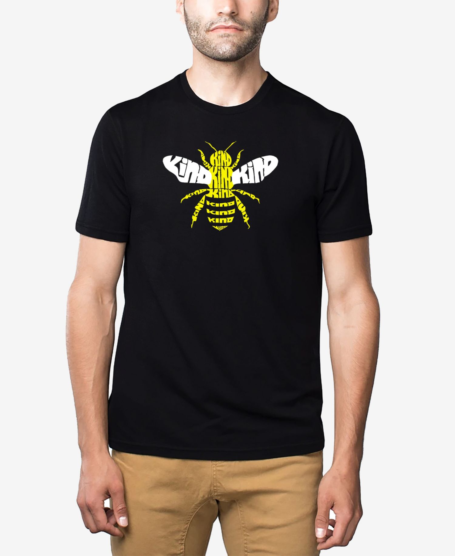Men's Cotton/Poly Blend Word Art Bee Kind T-shirt