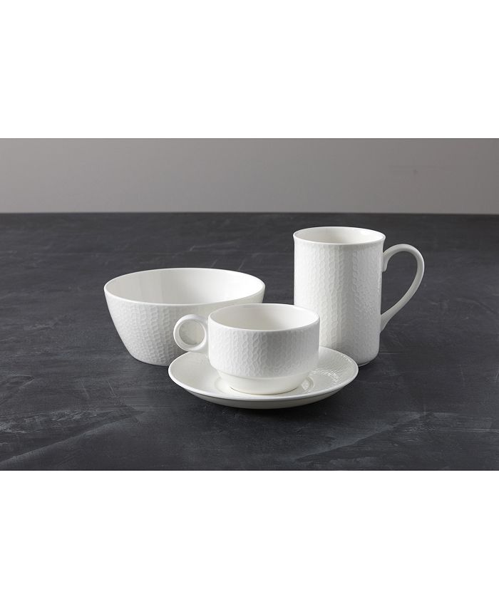Fortessa Amanda White Set/4 Embossed Mug 12oz Macy's