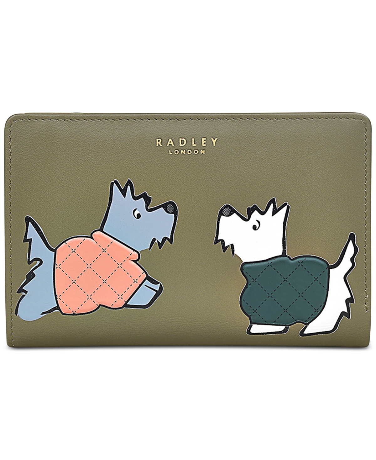 Radley London Scottie Dog Medium Bifold Leather Wallet In Winter Moss