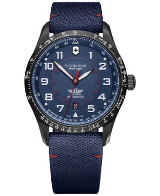Victorinox - Men's Automatic Airboss Blue Fabric Strap Watch 42mm