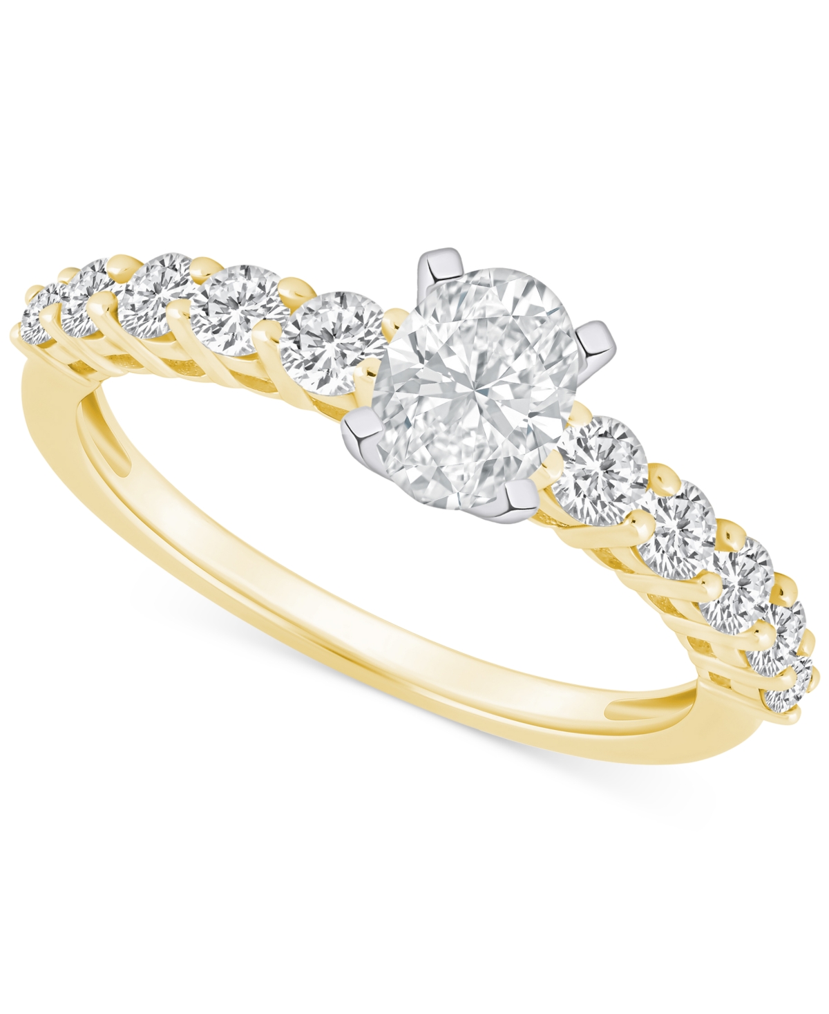 Diamond Oval Engagement Ring (1 ct. t.w.) in 14k Gold - White Gold