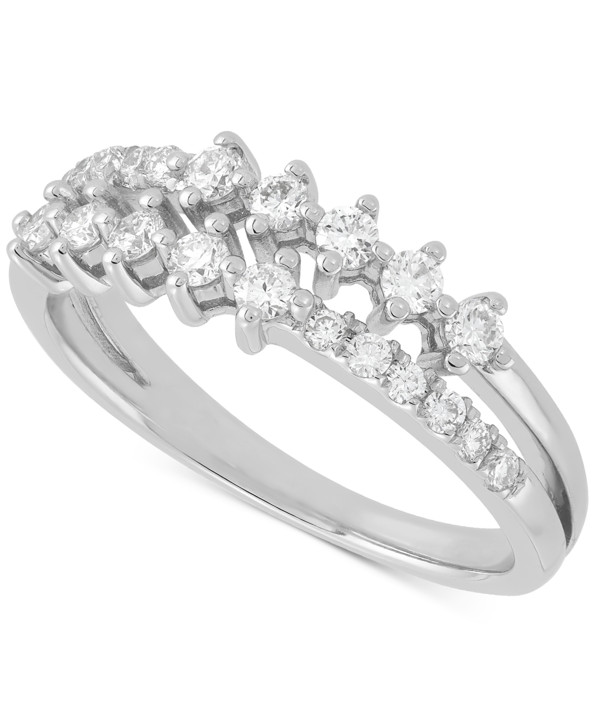 Forever Grown Diamonds Lab-created Diamond Double Row Ring (1/2 Ct. T.w.) In Sterling Silver