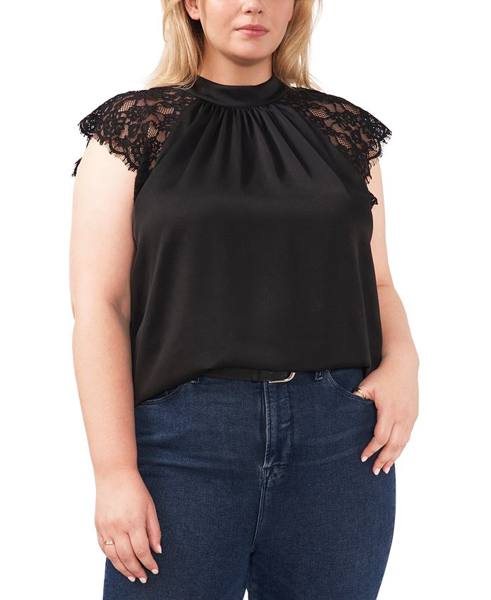 Plus size clearance lace turtleneck