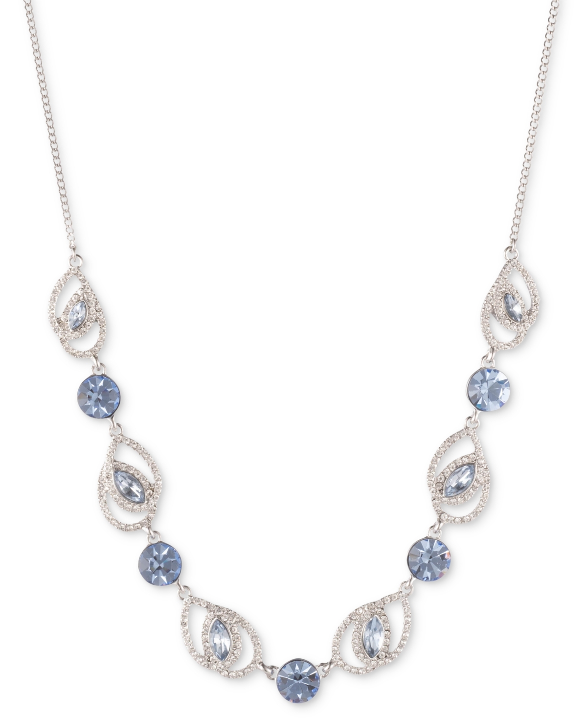 Shop Givenchy Pave & Marquise-cut Crystal Statement Necklace, 16" + 3" Extender In Blue