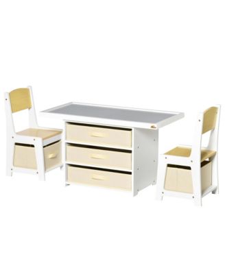 Kids Activity Table and Chairs Set with 3 Surfaces, Kids Drawing Table