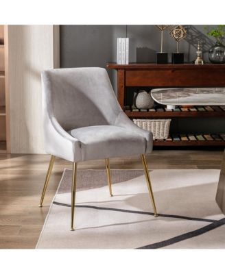 Upholstered Performance Velvet Accent Chair With Metal Leg