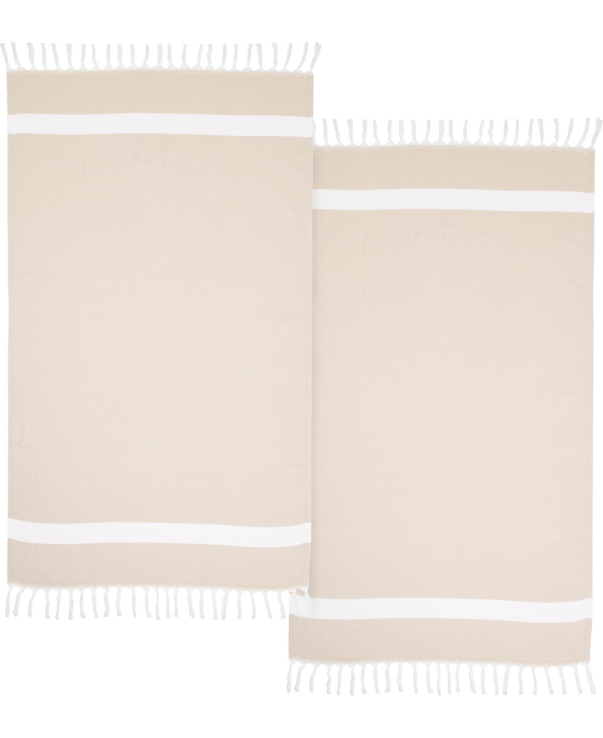 Linum Home Textiles 100% Turkish Cotton Diamond Pestemal Beach Towel Collection, 2 Piece In Beige