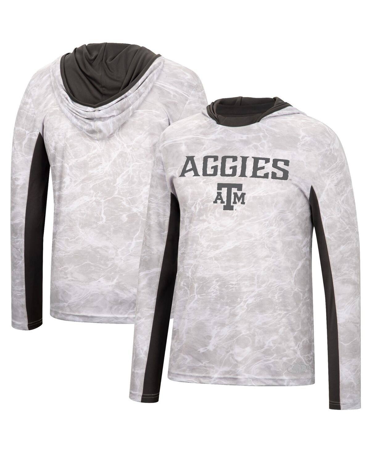 Colosseum Men's  White Texas A&m Aggies Mossy Oak Spf 50 Performance Long Sleeve Hoodie T-shirt In White