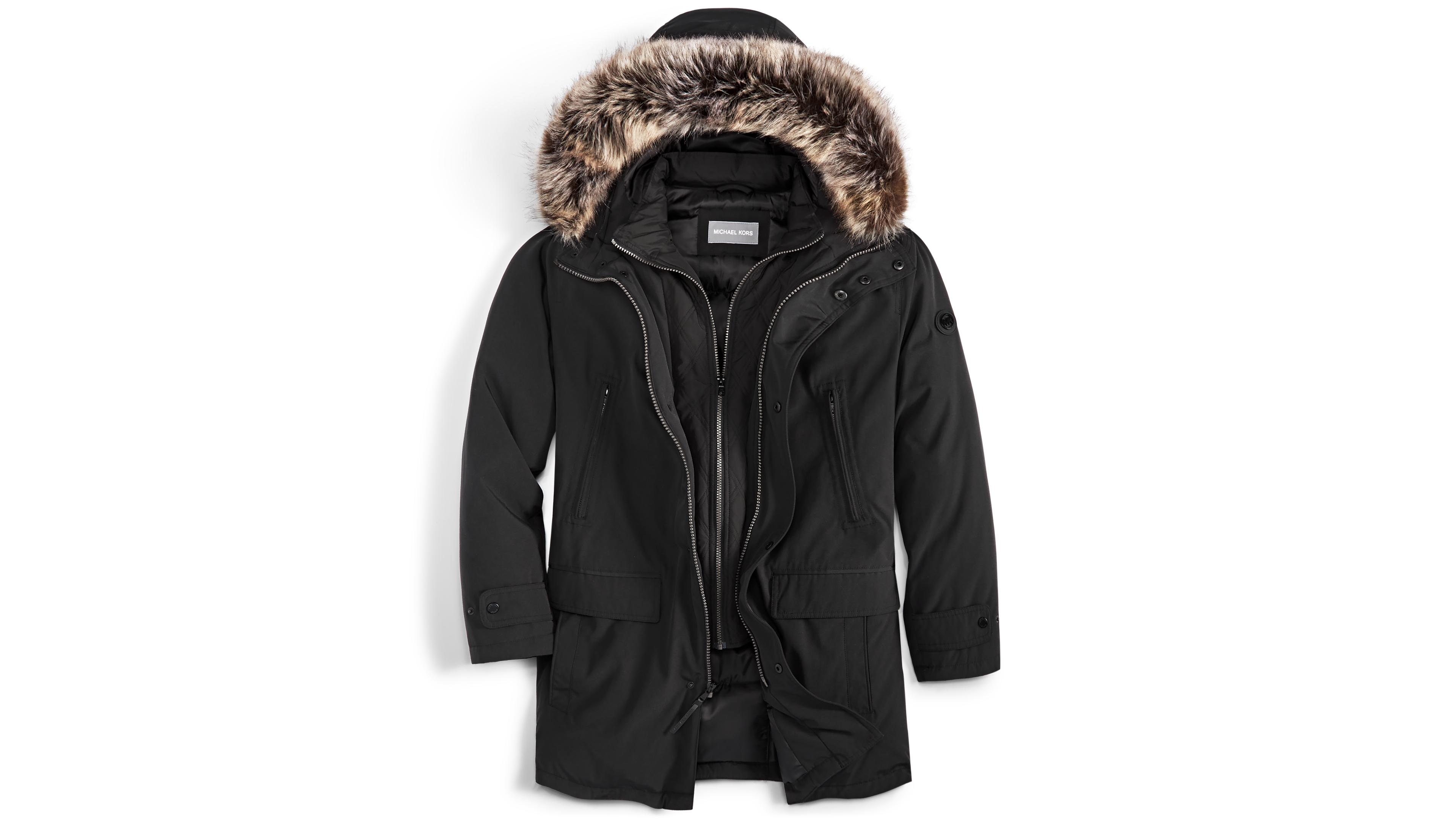 Michael Kors Men's Hooded Bib Snorkel Parka, Created for Macy's