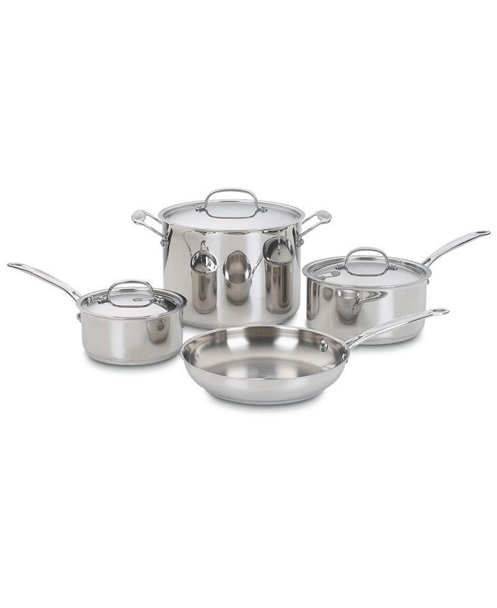 Cuisinart Chef's Classic Stainless Steel Metallic Red 11 Piece Cookware Set  - Macy's