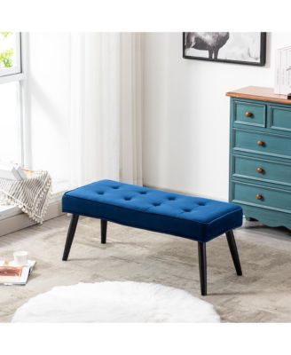 Velvet Tufted Bedroom Bench for Living Room & Entryway