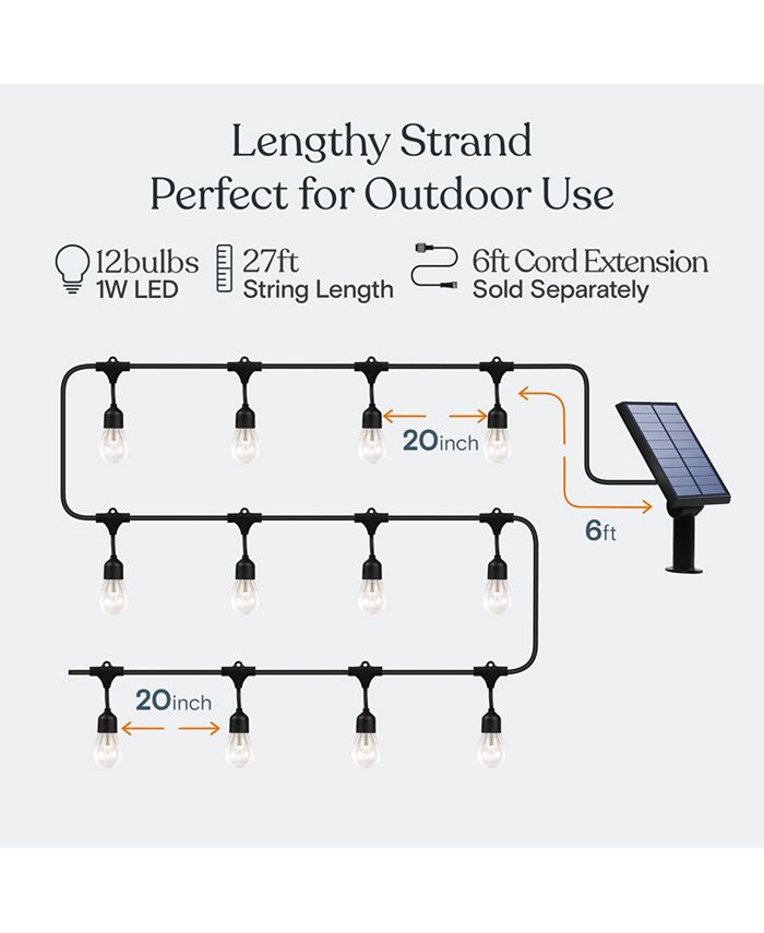 Brightech Weatherproof Solar LED Commercial Grade Holiday String Lights