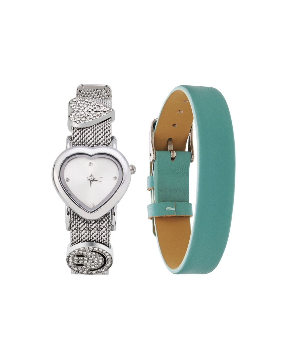 Jessica Carlyle Women's Silver Mesh Bracelet Watch 21mm Gift Set, 2 Piece