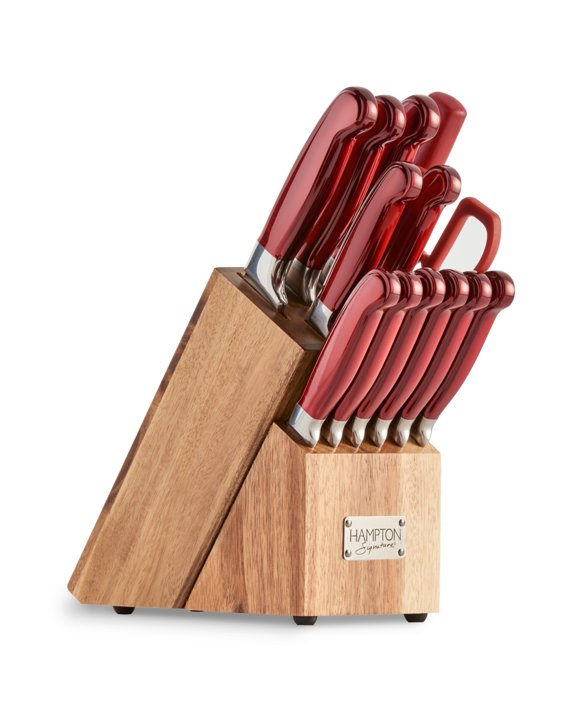 Hampton Forge 14 Piece Rorik Block Cutlery Set In Red