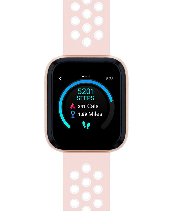 iTouch Air 3 Unisex Blush, White Silicone Strap Touchscreen Smartwatch