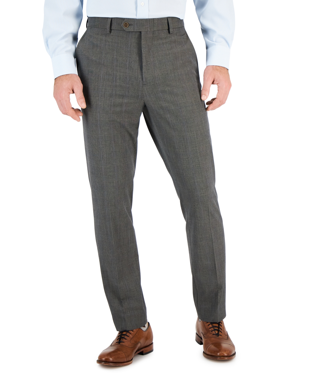 Vince Camuto Men's Slim-fit Spandex Super-stretch Suit Pants In Black With Blue Window