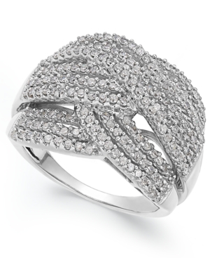 Diamond Wave Ring in 10k White Gold (1 ct. t.w.)