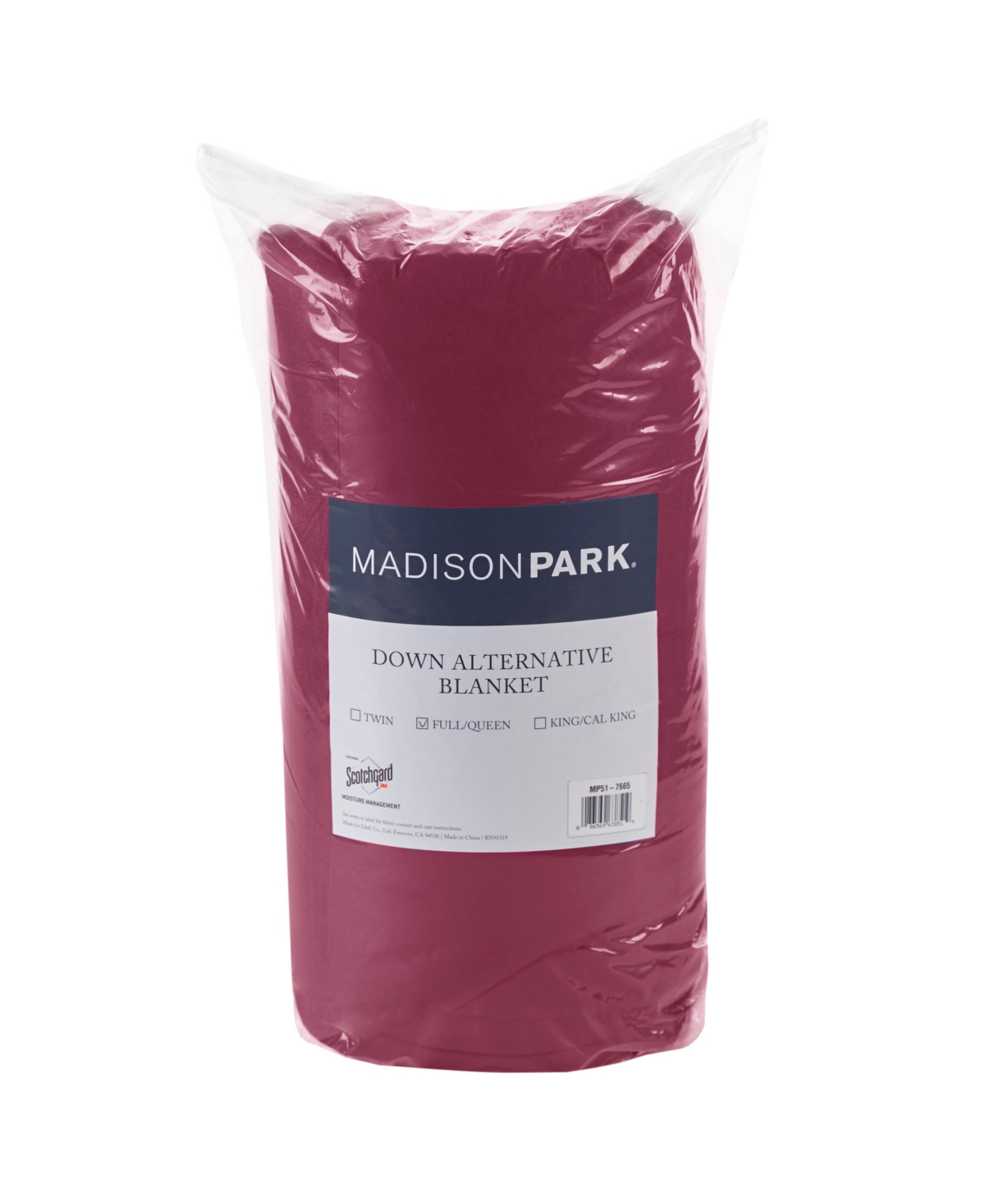 Madison Park Windom Lightweight Down Alternative Satin Trim Blanket, Full/queen In Burgundy