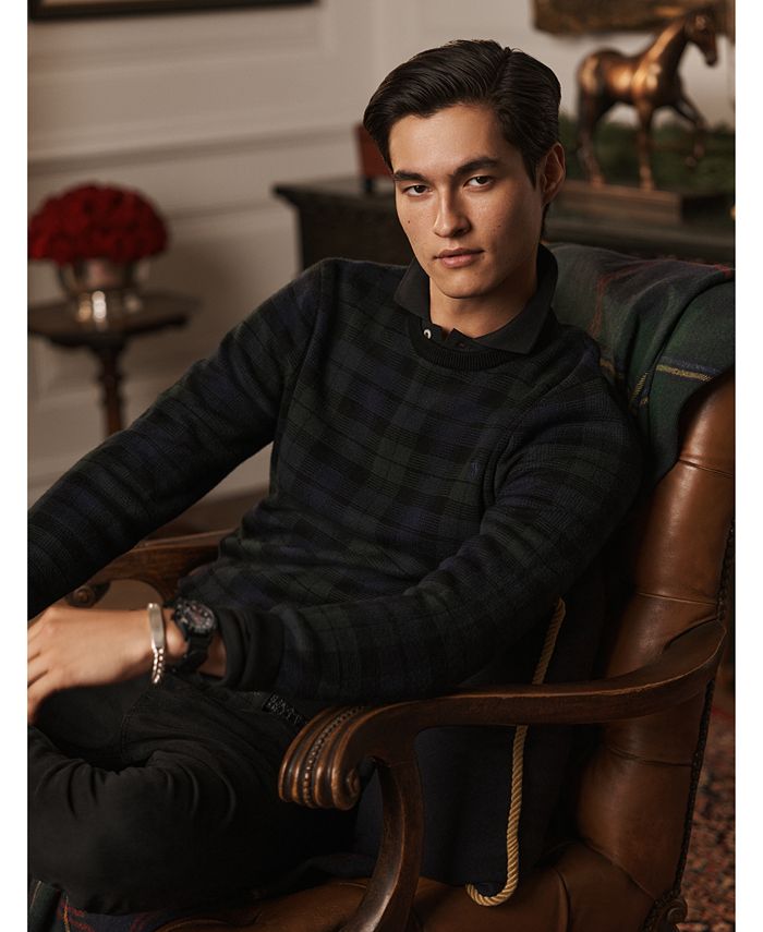Polo Ralph Lauren Men's Plaid Washable Wool Sweater & Reviews - Sweaters -  Men - Macy's