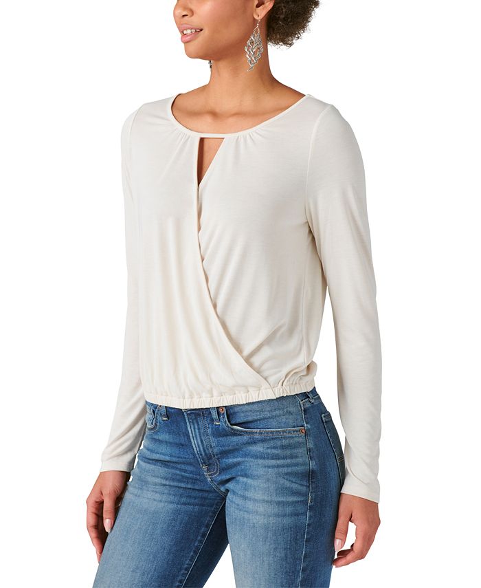 Lucky Brand - Smocked Sandwash Top in Whitecap Gray