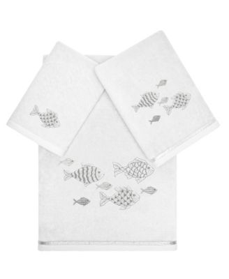 Turkish Cotton Figi Embellished 3-Pc. Bath Towel Set