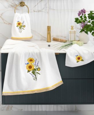 Turkish Cotton Girasol Embellished 2-Pc. Hand Towel Set