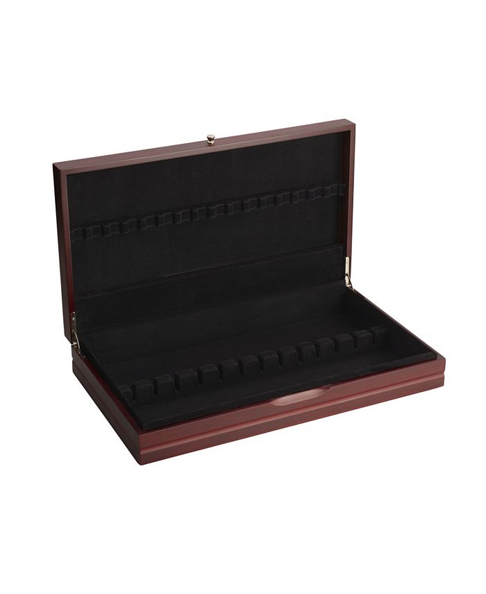 Wallace Dark Walnut Lined Single StainlessSteel Flatware 19in Chest