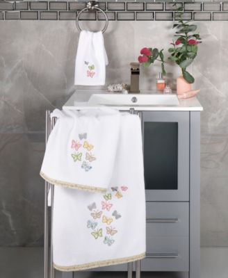 Turkish Cotton Mariposa Embellished 2-Pc. Fingertip Towel Set