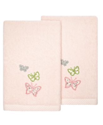 Turkish Cotton Mariposa Embellished 2-Pc. Fingertip Towel Set