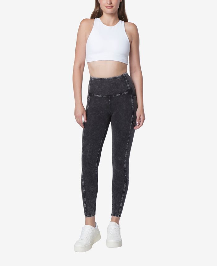 Marc New York Women's High Rise Full Length Mineral Washed Leggings Pants -  Macy's