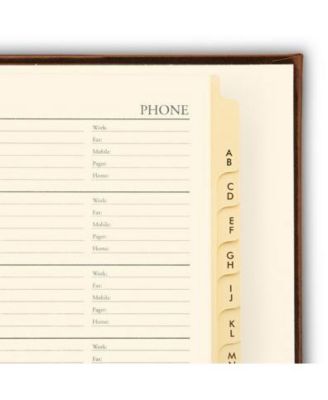 British Tan Bonded Leather Address Book 9" X 7" by Gallery Leather