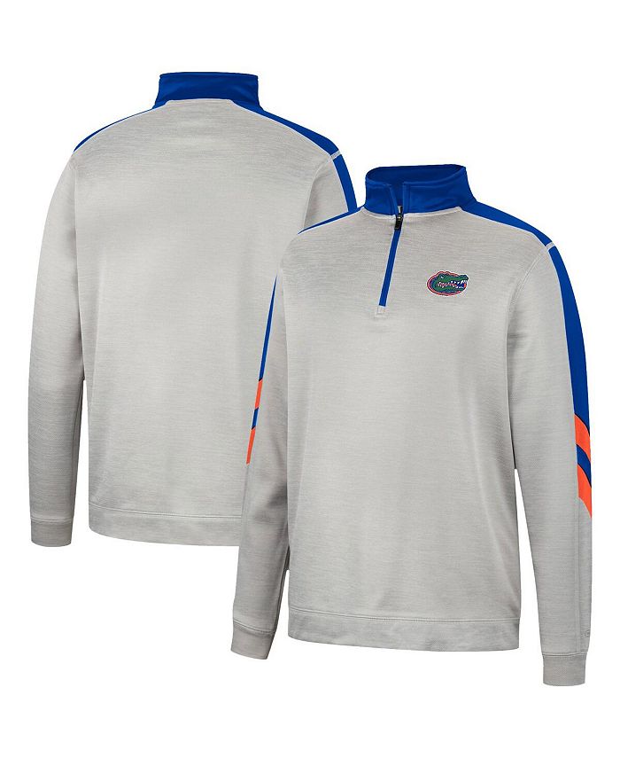 Colosseum Men s Gray And Royal Florida Gators Bushwood Fleece Quarter 