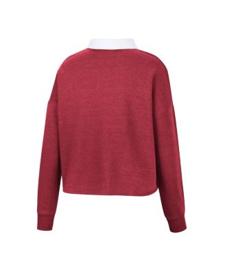 Women's Crimson Oklahoma Sooners I Love My Job Rugby Long Sleeve Shirt