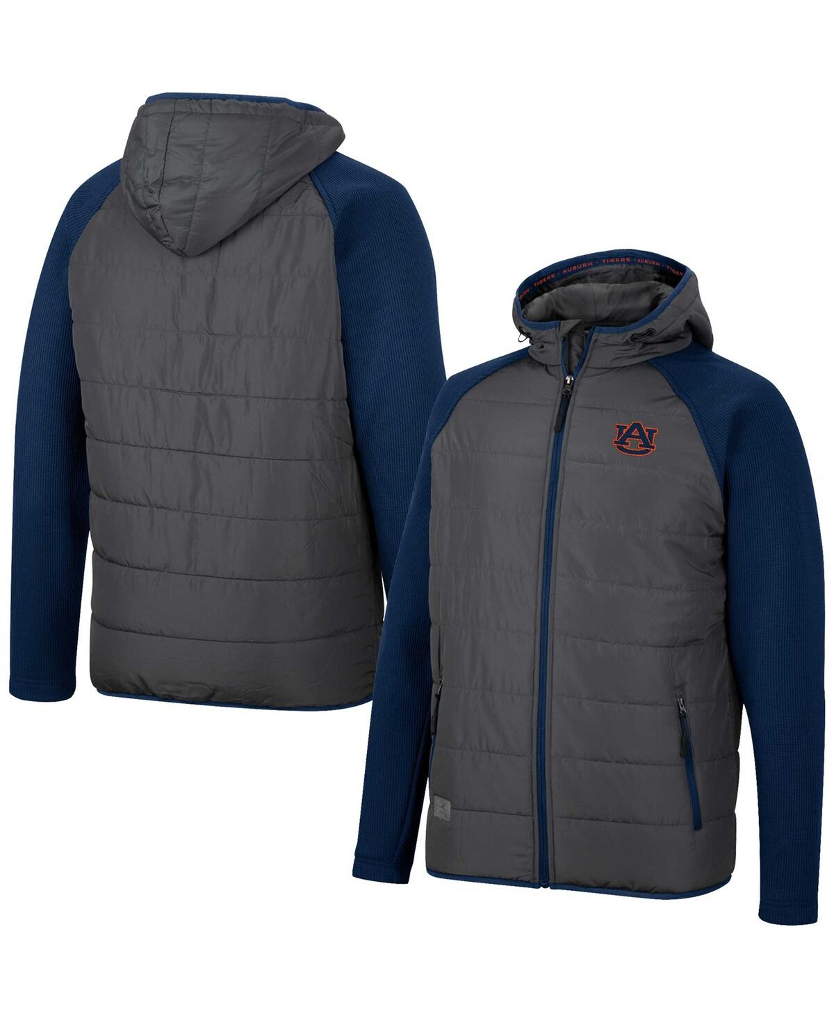 Colosseum Men's  Charcoal, Navy Auburn Tigers Good On You Raglan Full-zip Jacket In Charcoal,navy