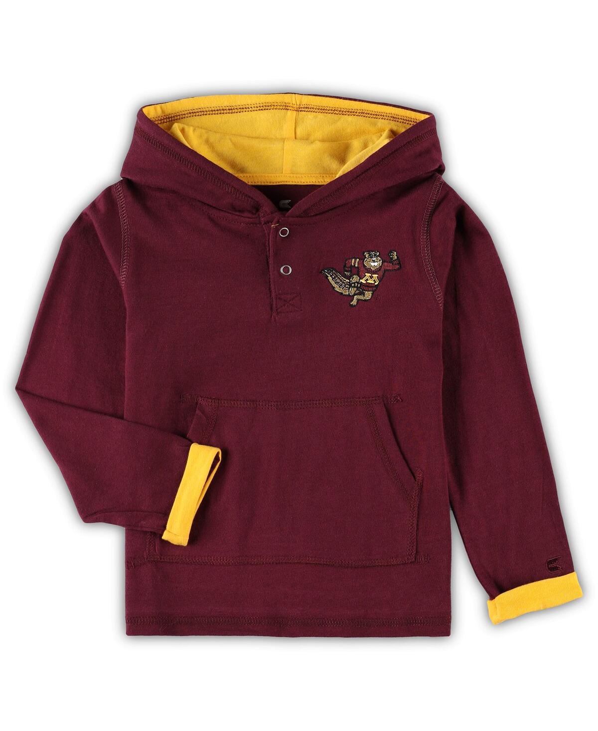 Colosseum Toddler Boys  Maroon And Heathered Gray Minnesota Golden Gophers Poppies Pullover Hoodie An In Maroon,heathered Gray