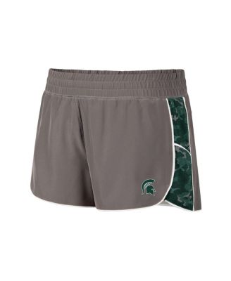 Women's Gray and Green Michigan State Spartans Pamela Lined Shorts