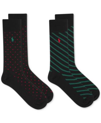 Polo Ralph Lauren - Men's Dot & Stripe Slack Socks, 2-Pack