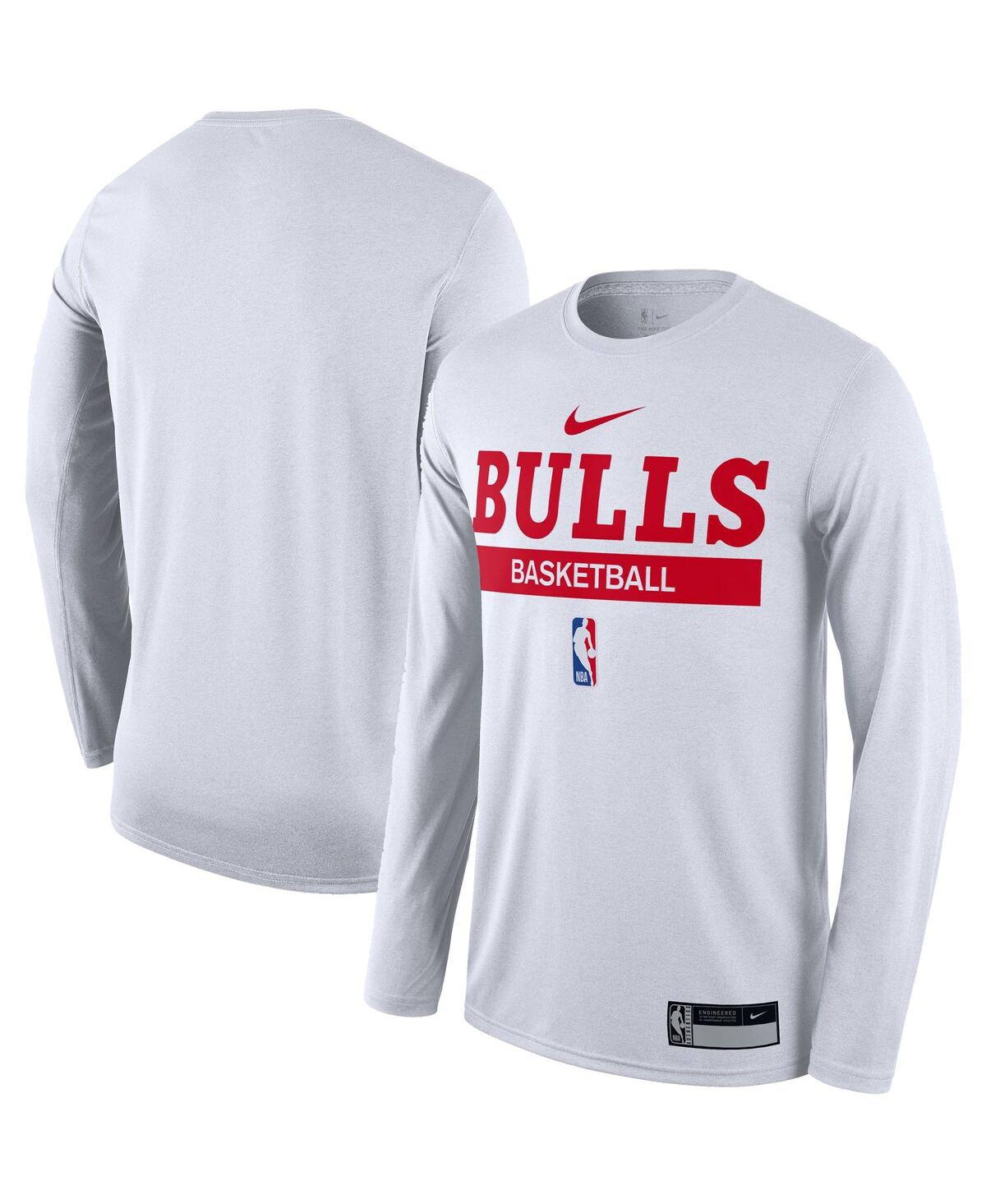 Men's Nike White Chicago Bulls 2022/23 Legend On-Court Practice Performance Long Sleeve T-shirt