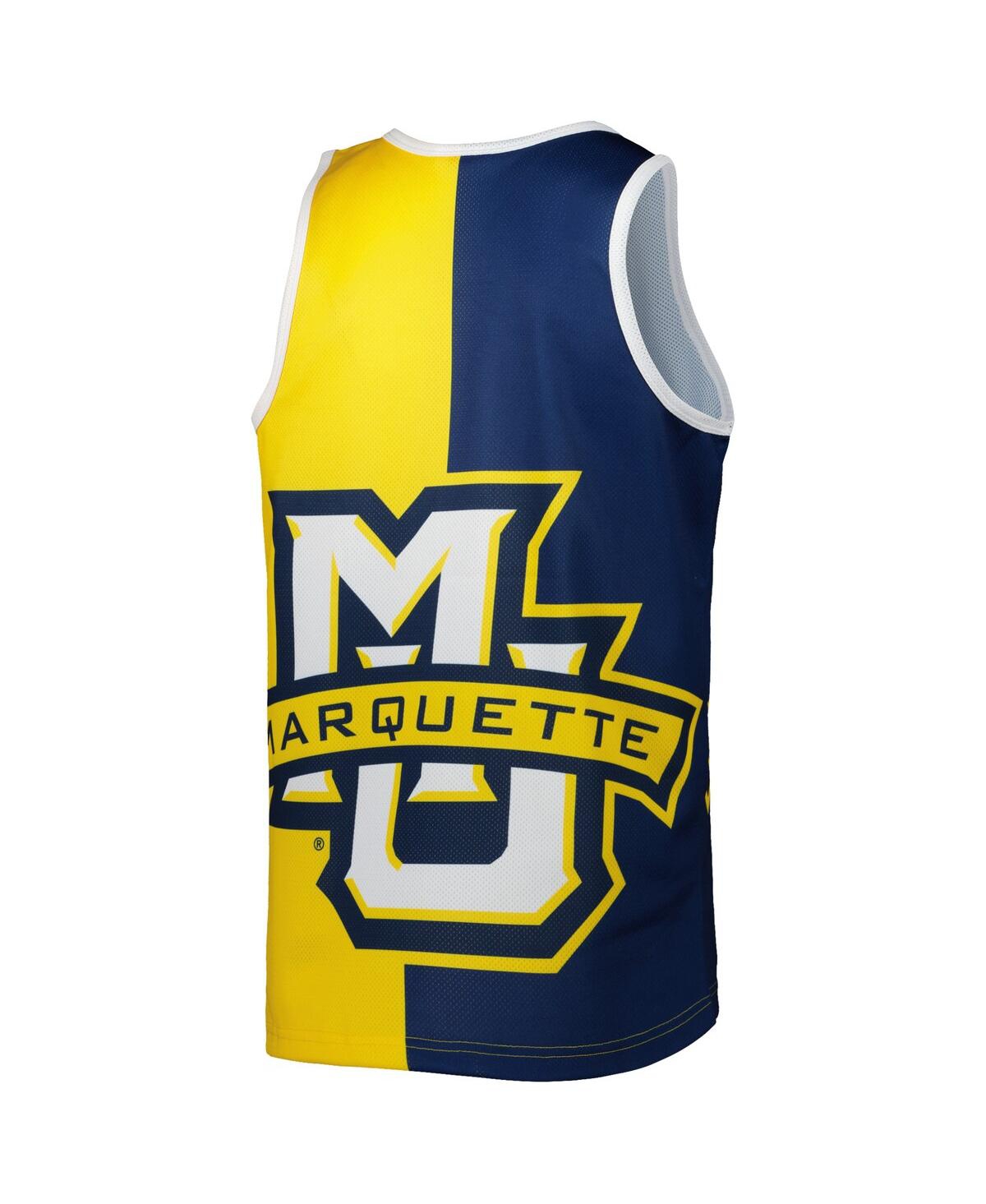 Mitchell & Ness Men's  Dwyane Wade Blue, Gold Marquette Golden Eagles Sublimated Player Tank Top In Blue,gold