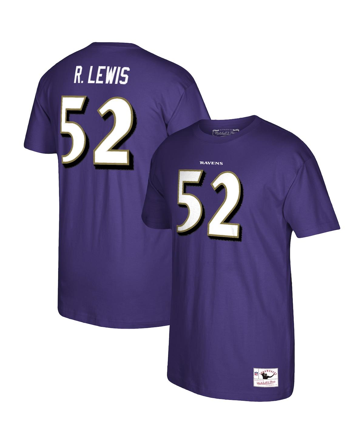 Shop Mitchell & Ness Men's  Ray Lewis Purple Baltimore Ravens Retired Player Logo Name And Number T-shirt