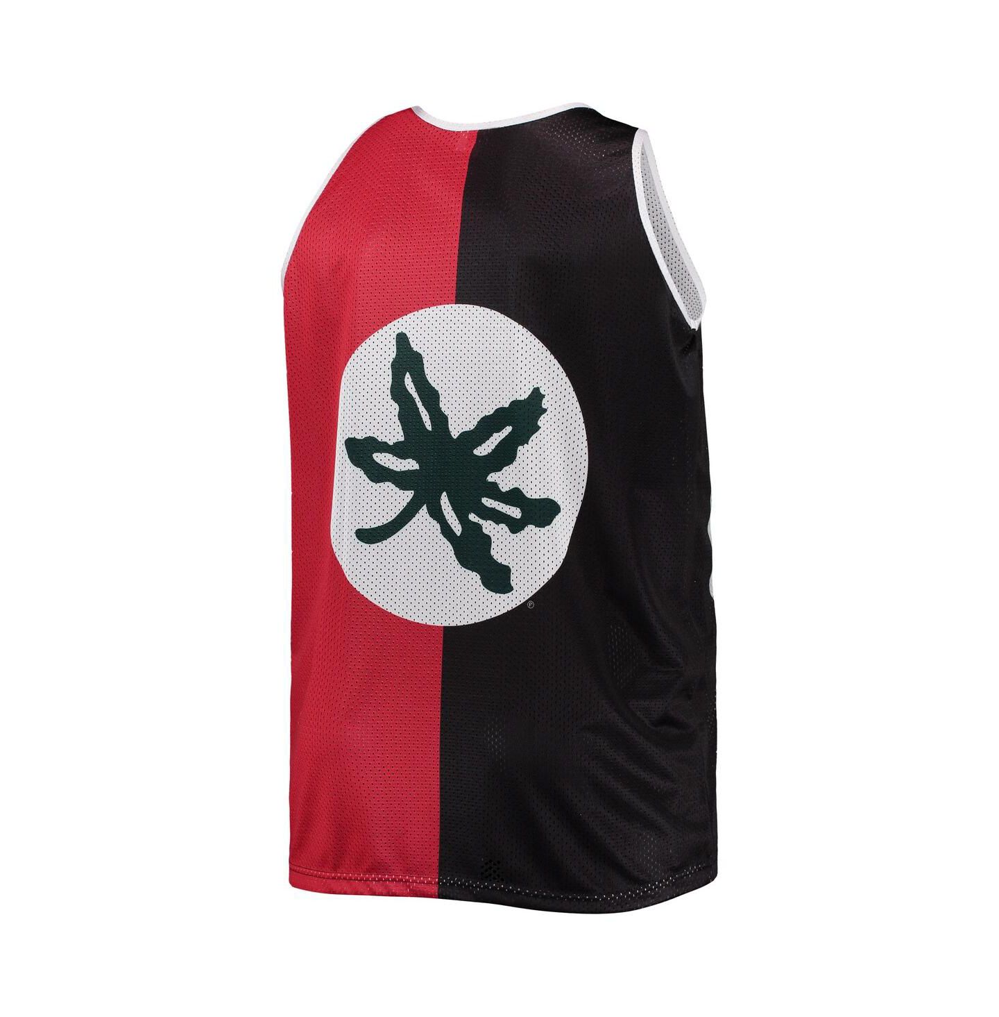 Мужской топ Mitchell & Ness Eddie George Black, Scarlet Ohio State Buckeyes Sublimated Player Big and Tall — фото 2