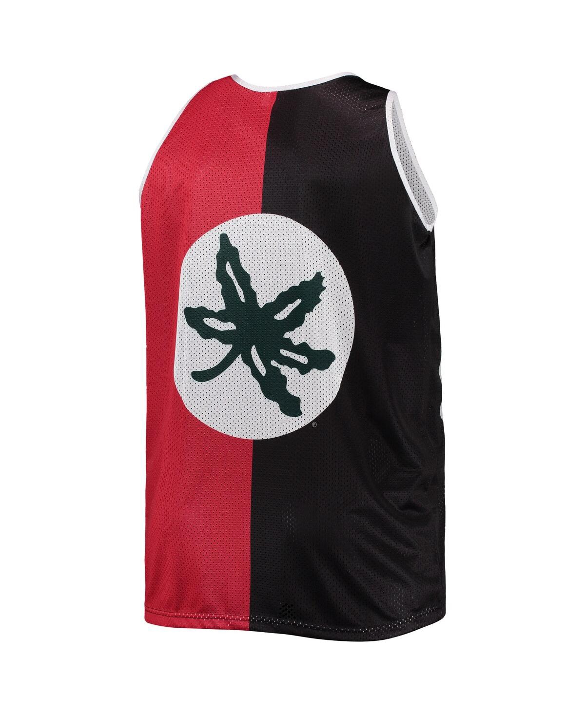 Mitchell & Ness Eddie George Black/scarlet Ohio State Buckeyes Sublimated Player Big & Tall Tank Top In Black,scarlet