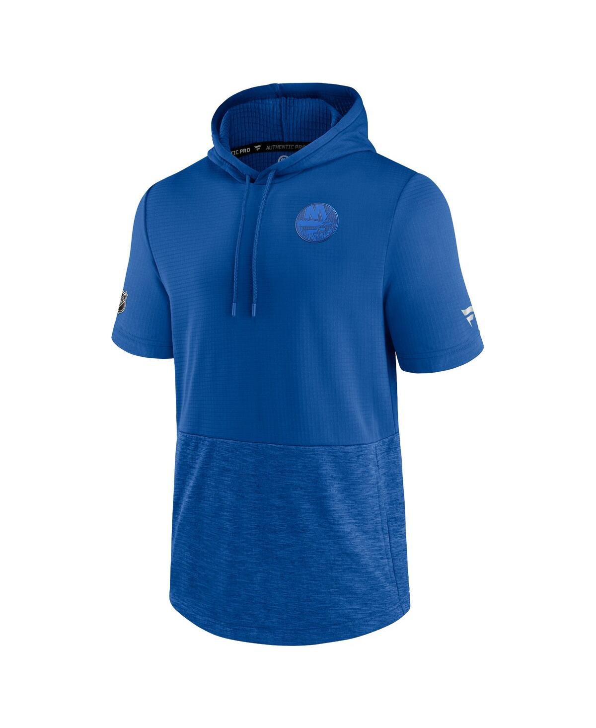 Men's FanaticsNew York Islanders Authentic Pro Travel and Training Short Sleeve Pullover Hoodie - Royal