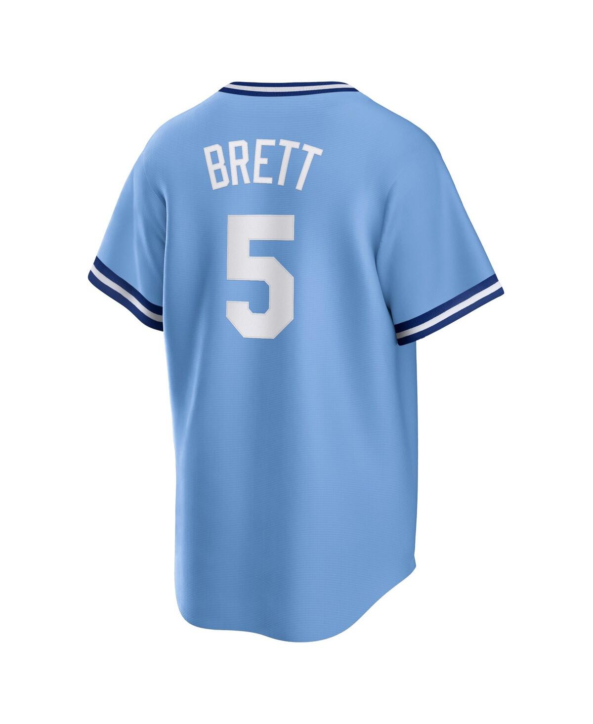 Men's Nike George BrettKansas City Royals Road Cooperstown Collection Player Jersey - Light Blue