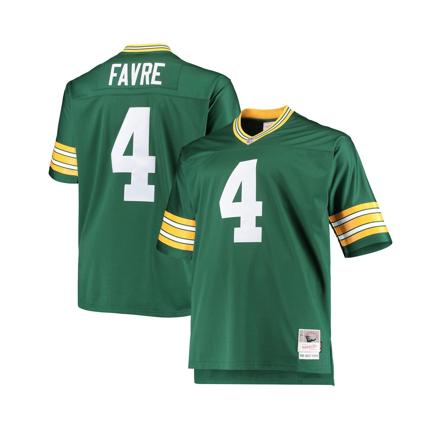 Men's Brett Favre Green Green Bay Packers Big and Tall 1996 Retired Player Replica Jersey